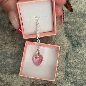 Pink Heart Crystal Pendant Necklace by Swarovski